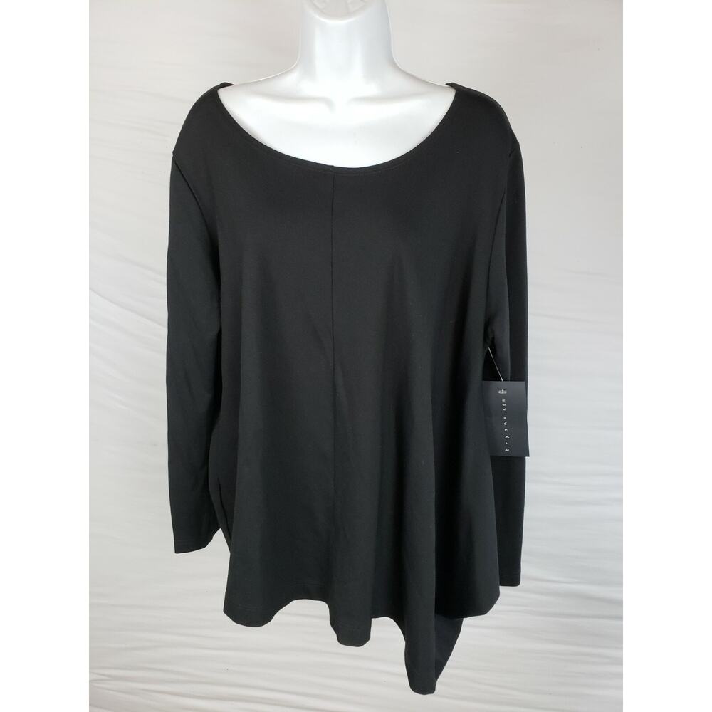New Bryn Walker Black A Indiana Lagenlook Loose Oversize Sz L Top stretch